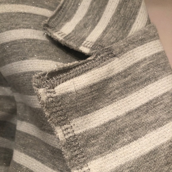 Tommy Hilfiger Gray and White Stripe Blazer Short Cropped Knit Jacket Size XL - Picture 6 of 10